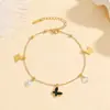 Lote Misto de Pulseiras de Aço Titânio Galvanizado a Vácuo PVD com Acabamento de Luxo, Joias de Aço Inoxidável para Venda Transfronteiriça Que Não Desbotam no Verão, Personalizáveis para Mulheres