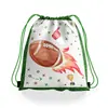 Mochila con cordón de Rugby Bolsa de Almacenamiento Portátil Hombro Bolsillo con cordón Fútbol Americano Poliéster Bolsillo con cordón