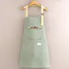 Delantal de Algodón y Lino de Manga Larga para Uso en la Cocina, Delantal de Cocina Transpirable y Anti-Manchas, Ropa de Trabajo de Nuevo Estilo para Mujer