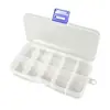 Caixa Organizadora Azul com Fivela de 10 Compartimentos para Joias e Nail Art, Caixa Organizadora Transparente de Plástico PP para Desktop