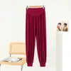 Pantalones para mujeres de mediana edad y mayores primavera y verano finos de modal talla grande para gorditas pantalones harén baile cuadrado cintura alta sueltos casuales