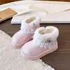 Botas de Neve Grossas Forradas com Fleece para Crianças 2026 Inverno Meninas Fofas com Renda de Coelho Botas Curtas Quentes Botas de Algodão