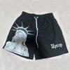 American Fashion Shorts Verão Desenhos Animados Esportes Casual Shorts Solto Respirável Secagem rápida Malha Calças de Basquete Mas Joelho