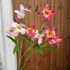 Flores Artificiales para Bodas Nuevas, Arreglo Floral de Iris de 4 Cabezas, Decoración de Ventana para el Hogar, Flores Falsas Suaves para Decoración de Hotel