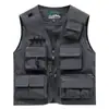 Colete Casual Masculino para Exterior 268 Primavera/Verão com Múltiplos Bolsos, Colete Fotográfico de Pesca com Decote em V, Colete Esportivo