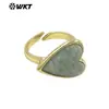WT-R559 Amatista Natural Piedra de Tianhe Colgante Pequeño Único en Forma de Corazón Chapado en Oro de 18k Anillo de Uso Diario para Niñas