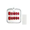 Nuevo producto transfronterizo: Puntas de Uñas Ojo de Gato Color Rojo Vino Cereza Rojo Profundo Bombilla, Caja de 10 Piezas con Tallas Codificadas, Puntas de Uñas Portátiles Ojo de Gato