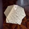 Diseñado para Destruir Bordes Crudos, Prendas de Punto Grises Falsas de Dos Piezas para Hombre, Chaqueta de Punto Casual Estilo Perezoso Americano Otoño e Invierno