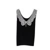 Camisola de Verano para Mujer con Puntadas de Encaje Ajustada sin Mangas Tejida de Seda de Hielo Chaleco Traje Pequeño Camisa Base Interior Mujer