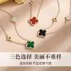 Collar de Trébol de Cuatro Hojas Oro Rosa para Mujer, Plata de Ley 999, Colgante de Diseño de Nicho de Lujo Ligero, Perfecto para Regalo del Día de San Valentín o Festival Qixi