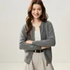 Baicai Terciopelo 2026 Nuevo Cremallera Cachemir Tejido Ajustado Cárdigan Cuello Redondo Temperamento Hombro de Silla Elegante Ropa de Abrigo