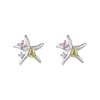 Pendientes de Plata de Ley S999 Estrella de Mar de Verano para Mujer, Circonita Microincrustada, Lujo Ligero, Gama Alta, Estilo Nicho, Únicos, Pendientes Sencillos