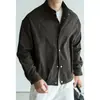 Camisa para hombre con textura de espiga ligera de negocios, cuello alto crujiente, chaqueta casual de otoño 2026 para ir al trabajo