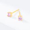 Brincos de Prata 925 Femininos Europeus e Americanos Transfronteiriços Diamante Colorido Mini Brincos Novo Simples Estilo Frio Zircônia de Quatro Garras Pequenos Brincos