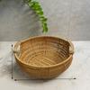 Cesta Grande de Frutas para Sala de Estar, Cesta de Frutas Tecida de Rattan Artificial Doméstica, Cesta de Armazenamento Satchel, Mesa de Centro Criativa, Prato de Frutas de Ano Novo