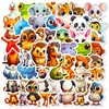 100 Pegatinas de Animales Lindos Dibujados a Mano con Ojos Grandes de PP Impermeables, Gato y Rana, Pegatinas Decorativas No Repetitivas