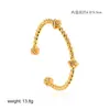 Pulseira Aberta em Ouro 14K com Design de Nó Ajustável, Textura Trançada, Estilo Europeu e Americano, Joias Transfronteiriças Amazon