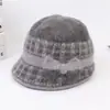 Sombrero de Pescador de Punto con Lazo Estilo Nuevo para Mujer, Forro Polar para Exteriores, Cálido, Ala Corta, Sombrero de Moda para Otoño e Invierno para Tías y Abuelas