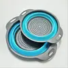 Fregadero de Cocina Multifuncional para el Hogar con Lavabo Extensible Ajustable para Lavar Verduras, Cesta Plegable Redonda de Silicona para Escurrir
