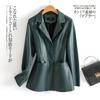 Jaqueta Curta de Couro Feminina 2026 Nova Coleção Primavera e Outono Jaqueta de Couro de Pele de Ovelha Slim Fit Pequeno Blazer Casaco