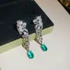 ¡Silueta de Leopardo en Luz Fluida! Collar con Colgante Cuadrado y Lágrima de Leopardo de Circonita, Cadena para Clavícula de Lujo Ligero Nicho, Accesorio de Fiesta de Lujo