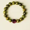 Pulsera Natural de Sándalo Verde para Hombres, Cuentas de Meditación, Año del Caballo, Doce Signos del Zodíaco, Pulsera de Palo de Rosa, Regalo de Año Nuevo