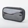 Bolsa Transparente de PVC para Brochas de Maquillaje, Bolsa de Almacenamiento Portátil con Cremallera Impermeable, Bolsa de Maquillaje para Rubor y Productos de Belleza