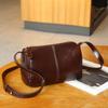 Bolso de Mujer de Piel de Vacuno de Primera Capa Curtida Vegetal, Elegante Estudiante Hombro Cruzado para Viaje, Retro Europeo y Americano, Cuero Genuino Suave, Bolso Pequeño