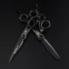 Set Circular Naipson Negro de 6.0 pulgadas Tijeras de Peluquería, Tijeras para Cortar el Cabello, Tijeras Planas, Tijeras Entresacadoras, Tijeras Entresacadoras
