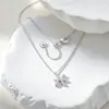 Aço Titânio Doze Constelações Zircônia Colar Pingente Acessórios Nicho Luxo Leve Constelação Símbolo Corrente Clavícula Feminino Versátil