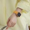 Adecuado para Correa de Reloj Apple iWatch, Pulsera Transparente de Tres Cuentas Color Jade Veta de Madera, Correa de Reloj Applewatch