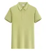 Color sólido alta elasticidad imitación algodón botón de presión solapa casual negocios diario exterior logo impreso ropa de trabajo uniformes de equipo