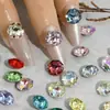 Octágono Mixto de Alta Calidad Rosa Plano para Uñas K9 Taladro de Punta Inferior Afilada Punto de Destello Taladro de Cristal para Uñas Taladro de Uñas DIY Adornos