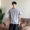 Camisa de Verano para Hombre Estilo Americano, 280 Hilos de Algodón, Tejido de Punto Air Layer, Corte Regular, Manga Corta, Resistente a las Arrugas, Cuello Rígido