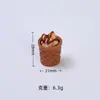 Frijol de Chocolate Cono Crujiente Comida de Simulación Juguete Dibujo Animado Accesorios DIY Pegamento de Crema Resina Piezas Pequeñas Materiales para Pasador de Pelo
