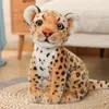 Boneca leopardo-das-neves de pelúcia brinquedo leopardo pequeno leopardo florido boneca leopardo travesseiro de conforto infantil boneca de pano decoração de casa