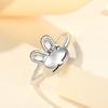 Lindo Conejo Año del Zodíaco Chino Esmalte Imitación Plata S925 Ins Anillo Abierto de Dedo Índice Niche Trendy para Mujer