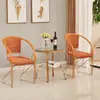 Cadeira de Rattan da Moda, Poltrona de Lazer Espessada e Reforçada para Varanda Externa com Encosto, Cadeira para Pátio para Idosos
