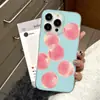Fresa Fresca de Verano Adecuada para Funda de Teléfono iPhone 17, Anticaída, Polvo de Brillo de Agujero Grande, Cubierta Protectora Apple 16/13