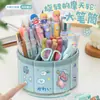 Rueda de la fortuna 6 compartimentos portalápices giratorio gran capacidad caja de almacenamiento de escritorio multifuncional cubo de almacenamiento de brochas de maquillaje de alto valor ins