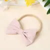 Venta Caliente Diadema de Algodón y Lino con Lazo para Bebé Diadema Elástica para Fontanela Estilo Lazo de Corbata Lindos Accesorios para el Cabello para Niños