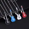 Colar de Aço Inoxidável para Guitarra de Cor Simples Hip Hop Rock Jazz Design de Pingente Nicho Acessórios de Pingente para Festival de Música