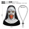 Máscara de Terror de Monja de Ojos Amarillos Disfraz Fiesta Película Oculta Máscara Fiesta de Halloween Accesorio de Broma