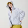 Roupa de Proteção Solar Estilo Montanha ao Ar Livre para Mulheres, Com Capuz, Leve, Jaqueta de Proteção Solar Anti-UV, Roupa de Proteção Solar Respirável com Toque Gelado para Homens