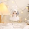 Decorações de Natal bonito orelhas de coelho menina com asas segurando fada vara pingente pingente da árvore de Natal