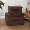 Caixa de armazenamento de roupas em tecido não tecido, caixa de armazenamento de itens diversos, caixa de armazenamento de brinquedos, conjunto organizador de duas peças à prova de poeira para casa