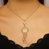 Brincos Vintage com Franjas de Sol e Lua para Mulheres, Banhados a Ouro com Diamantes, Brincos Longos Boêmios, Acessórios de Moda Transfronteiriços
