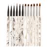 Set de Herramientas de Pluma para Manicura Japonesa, Pluma de Arrastre Pintada, Pluma de Terapia de Luz, Pluma para Difuminar, Pluma Crisantemo Otoñal, Pincel para Manicura, 12 Piezas
