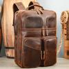 Mochila Marlette Retro Couro Genuíno Mochila Masculina de Alta Qualidade Mochila Crazy Horse Couro Retro Casual Outdoor Viagem Mochila