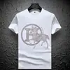 Estación Europea Caballo de Tiro Algodón Mercerizado Diamante Caliente Manga Corta Moda de Verano para Hombre Marca Elegante Seda de Hielo Casual Media Manga Delgado Productos Europeos